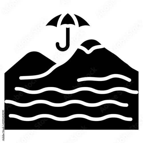 Monsoon Hills Vector Icon