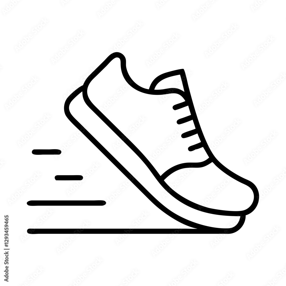 running shoe icon, running shoe line art - simple line art of running shoe, perfect for running shoe logos and icons running shoe icon, running shoe line art - simple line art of running shoe, perfect for running shoe logos and icons