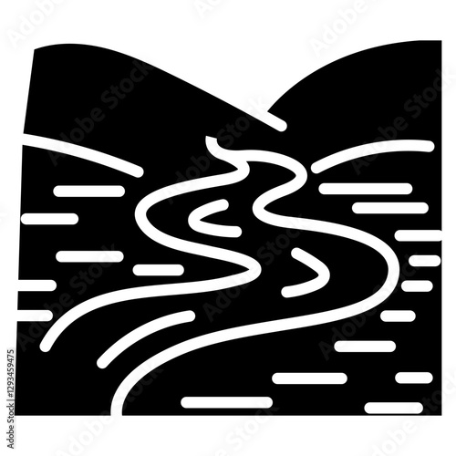 Monsoon Riverscape Vector Icon