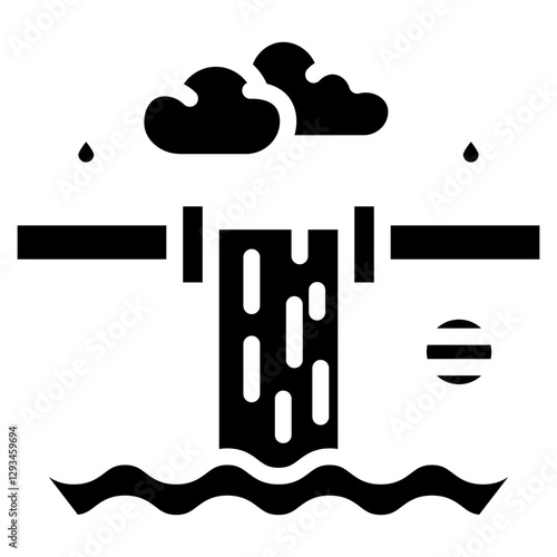 Overflowing Drainage Vector Icon