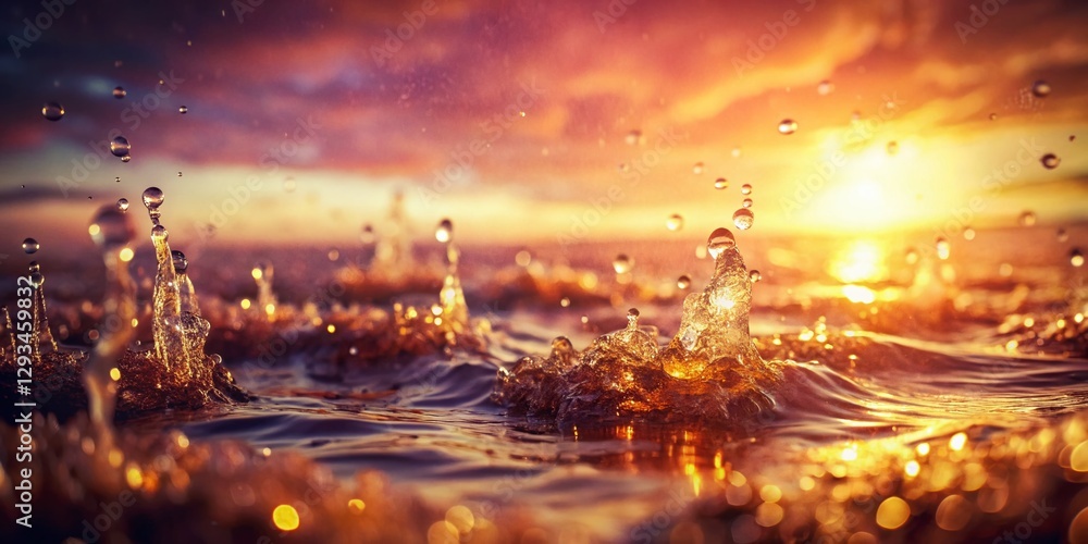 Fototapeta premium Vintage Water Droplet Miniature Ocean Still Life Photography