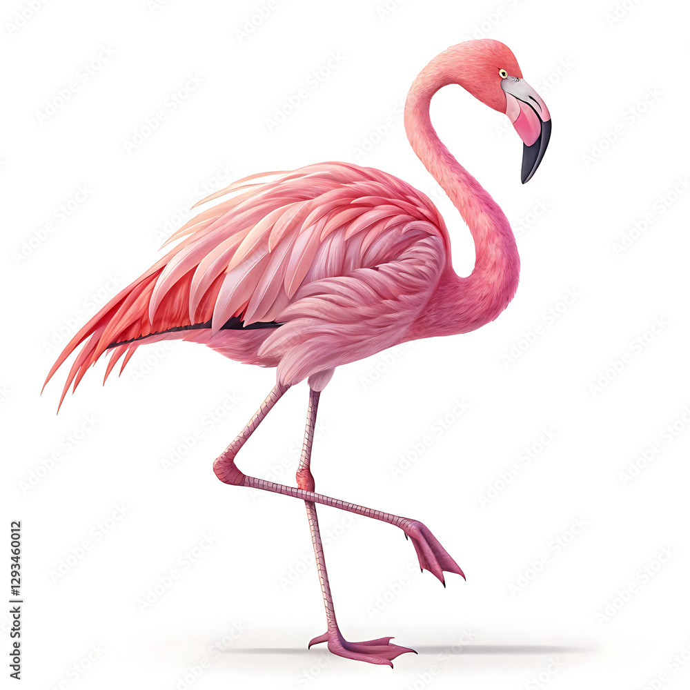 Fototapeta premium Elegant Pink Flamingo – A Unique Wildlife Beauty