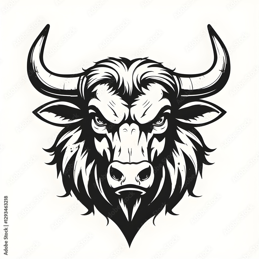 vector illustration of a bull retro logo vector illustration of a bull retro logo