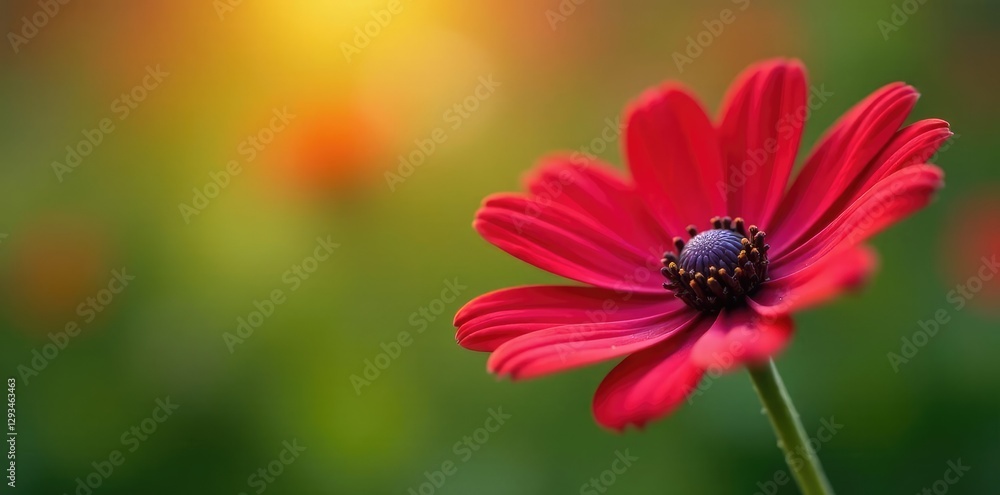 Single Black Eyed Susan bloom against a soft focus background, nature, solitary Single Black Eyed Susan bloom against a soft focus background, nature, solitary