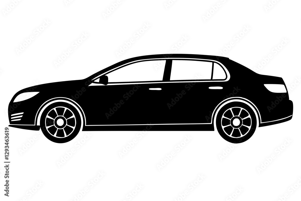 Modern car silhouette vector illustration Modern car silhouette vector illustration