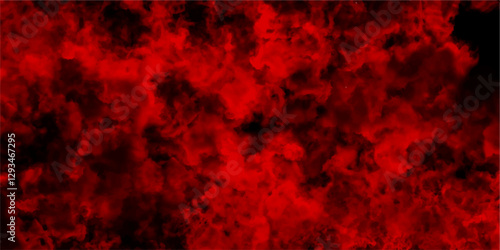 Red painted powder explosion. Stylist modern red texture background with smoke. Red background for wallpaper, weeding card, and design. Vintage texture of plaster or grungy marble. Scary red wall.