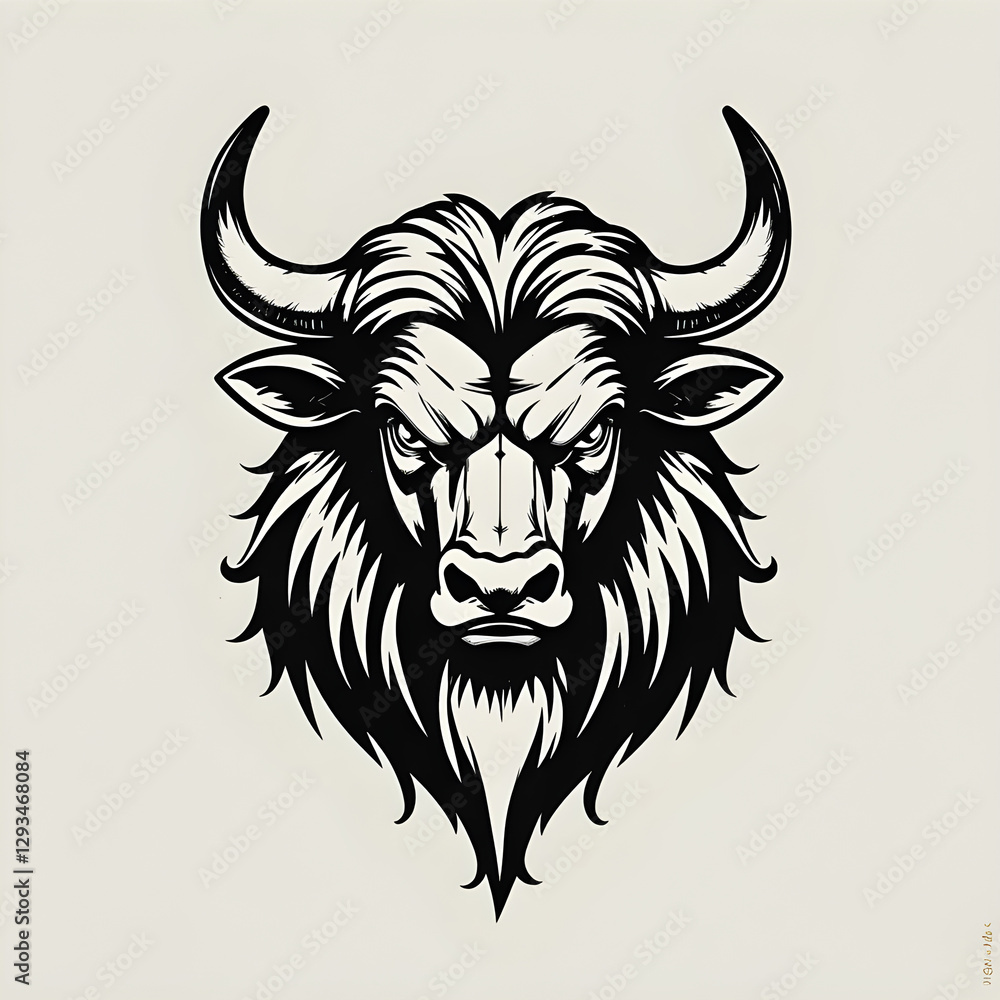 vector illustration of a lion head bull logo vector illustration of a lion head bull logo
