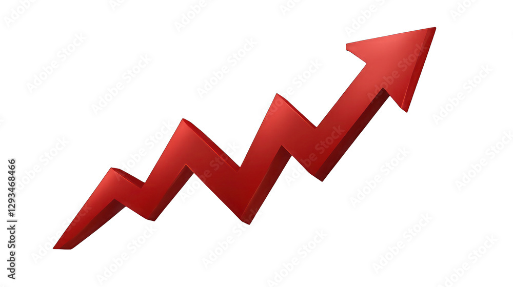 A bold red upward arrow graph symbolizing growth, success, or increasing trends. Suitable for business, finance, or economic visuals. A bold red upward arrow graph symbolizing growth, success, or increasing trends. Suitable for business, finance, or economic visuals.