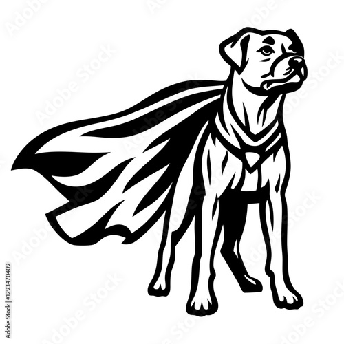 Heroic Dog with Superhero Cape Vector Design


