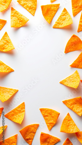 orange doritos on white background