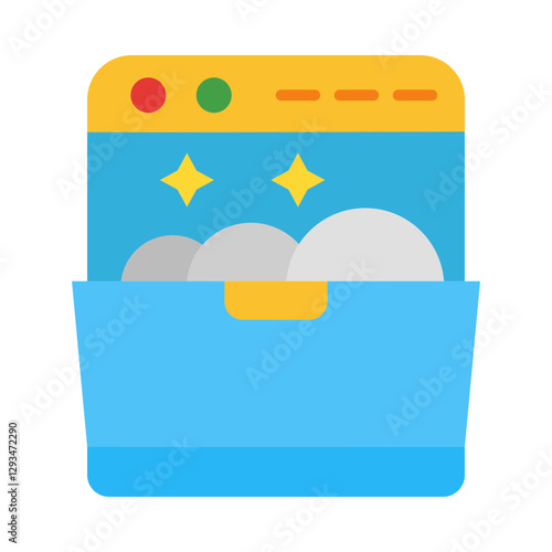 Dishwashing flat icon