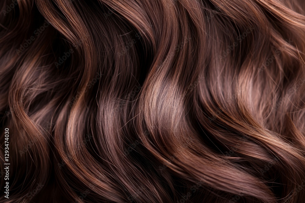 Luxurious brown hair with soft waves and glossy highlights. Neural network AI generated Luxurious brown hair with soft waves and glossy highlights. Neural network AI generated