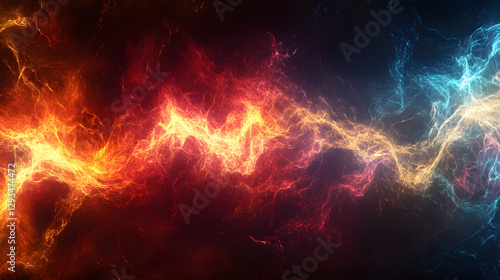 Visualizing financial growth through electric energy waveforms abstract art digital dark environment dynamic concept