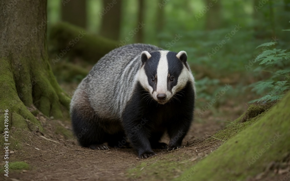 Beautiful Badger in Forest Beautiful Badger in Forest