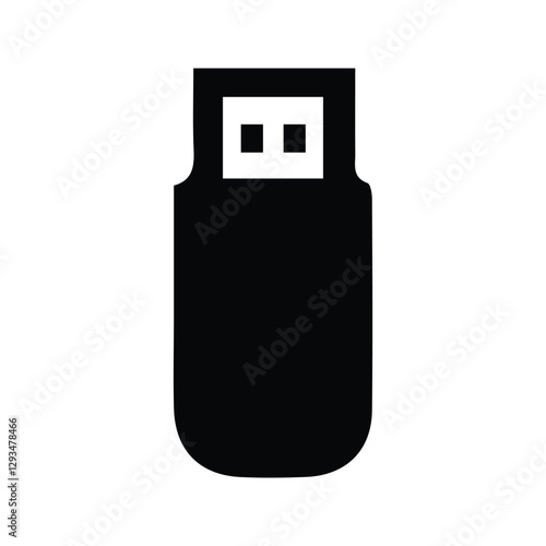 USB Icon. Flash Drive Port Illustration. Flash Disk Symbol.