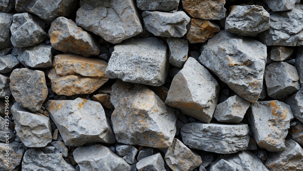 Rocky texture background featuring diverse stone shapes and sizes with natural weathering and earthy tones. Perfect for design projects.