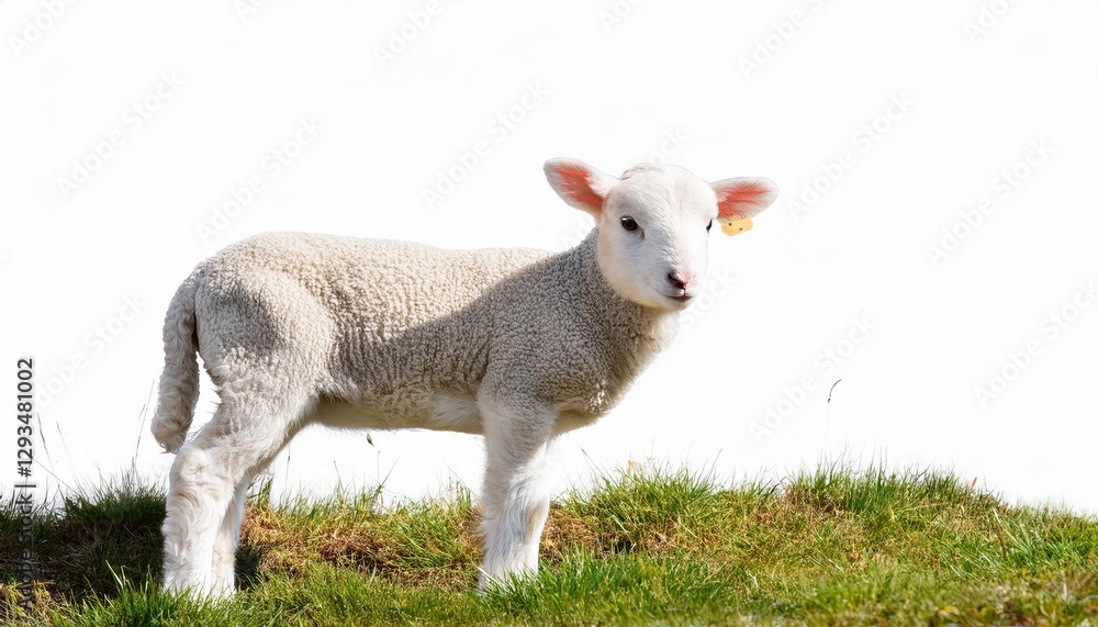 Adorable Transparent White Lamb in Pure Serenity Capturing the Innocence and Grace of a Timeless Pastoral Scene Adorable Transparent White Lamb in Pure Serenity Capturing the Innocence and Grace of a Timeless Pastoral Scene