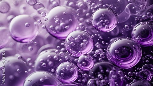 Abstract purple bubbles background with various sizes creating a soft and dreamy atmosphere perfect for creative design projects.