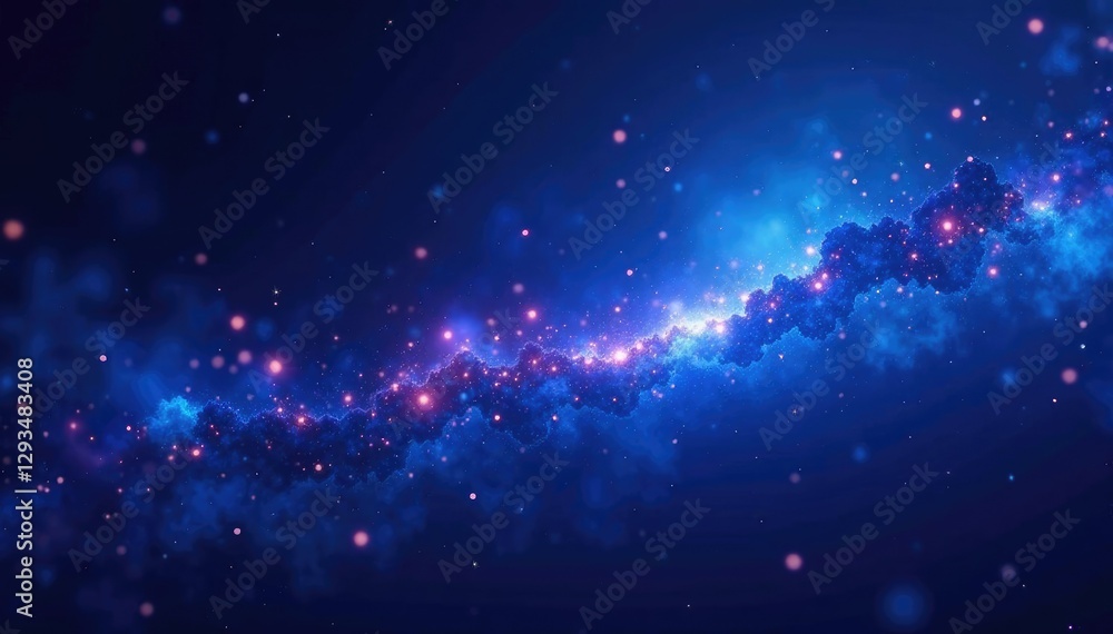 Luminous glowing shapes in cosmic deep blue background, cosmos, glow, deep Luminous glowing shapes in cosmic deep blue background, cosmos, glow, deep