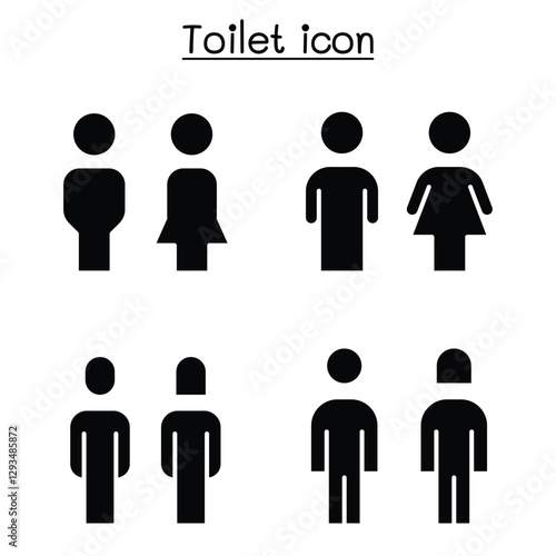 Toilet, Restroom sign in thin line style