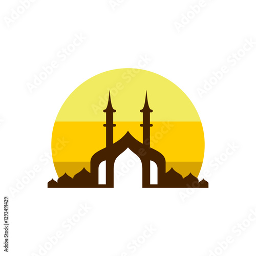mosque, logo design, vector, icon, symbol, islamic, muslim, architecture, islamic, muslim, islam, travel, religion, background, building, minaret, arabic, dome, ramadan, night, landmark, design, cultu