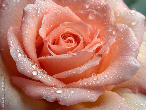 A stunning close-up shot of a soft pink rose with intricate layers of petals