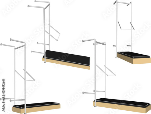 vector illustration design of static running equipment for exercising fitness at home