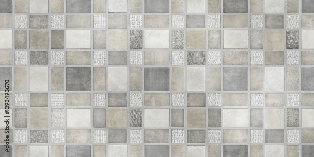 Gray and Beige Square Tile Pattern for Interior Design Projects Gray and Beige Square Tile Pattern for Interior Design Projects