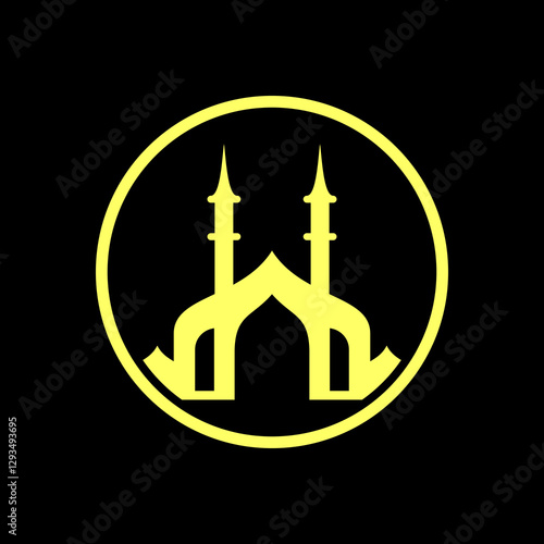 mosque, logo design, vector, icon, symbol, islamic, muslim, architecture, islamic, muslim, islam, travel, religion, background, building, minaret, arabic, dome, ramadan, night, landmark, design, cultu