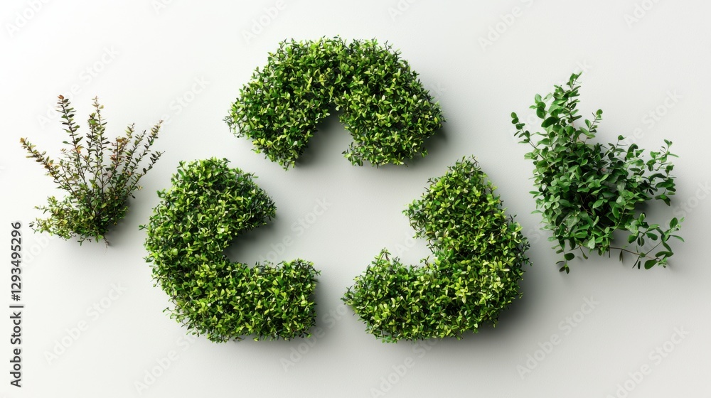 Neatly Trimmed Green Shrubs Forming Eco-Friendly Design Elements Neatly Trimmed Green Shrubs Forming Eco-Friendly Design Elements