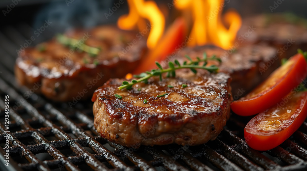 Closeup Food Grilled Steak Closeup Food Grilled Steak