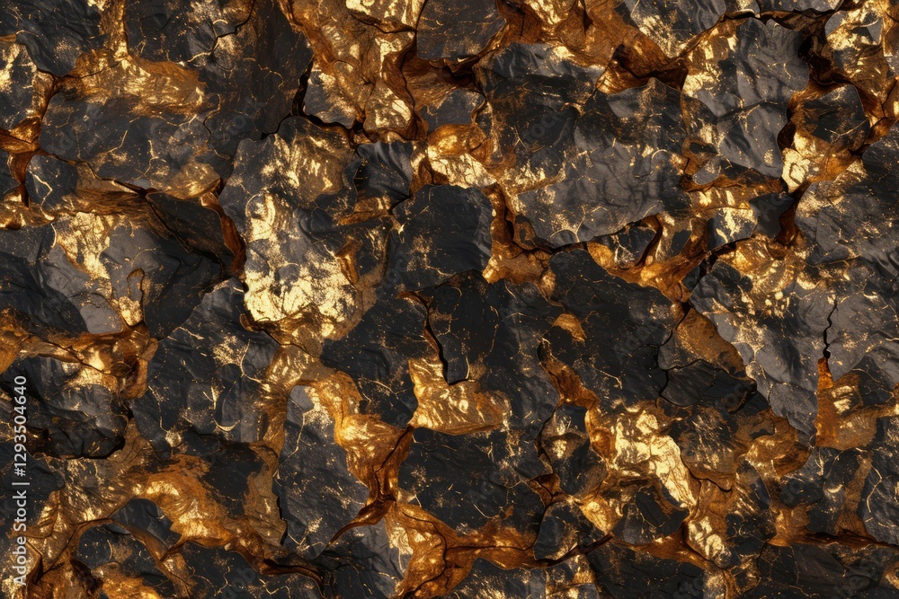 Golden background. Gold nuggets and rocks with cracks. Neural network ai generated Golden background. Gold nuggets and rocks with cracks. Neural network ai generated