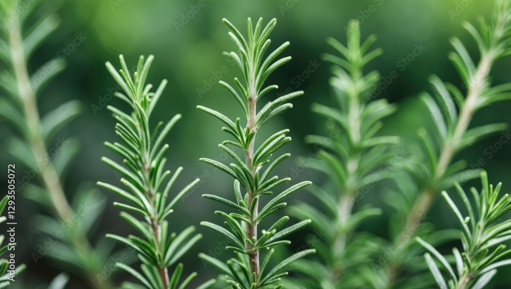 Fresh Organic Rosemary Herb Plant with Green Background for Essential Oil Extraction and Culinary Use in a Natural Setting Fresh Organic Rosemary Herb Plant with Green Background for Essential Oil Extraction and Culinary Use in a Natural Setting