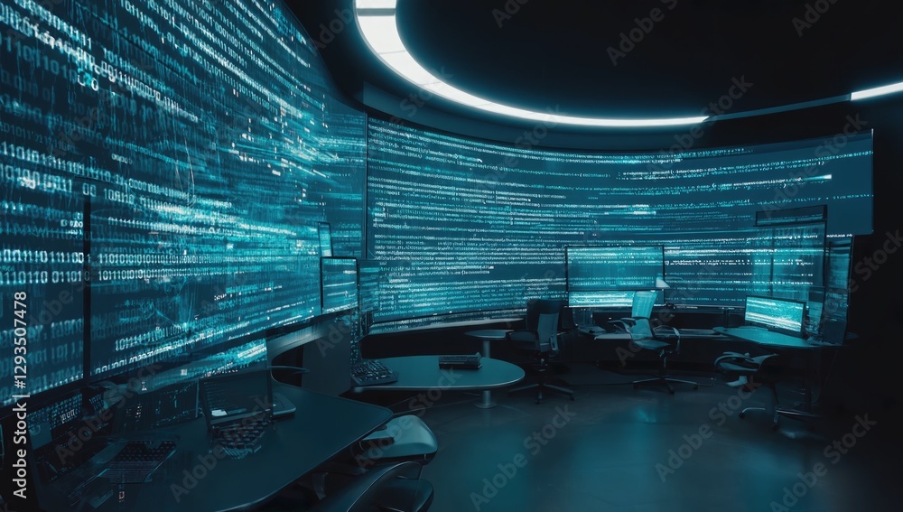 Obraz premium Coding room's immersive digital environment