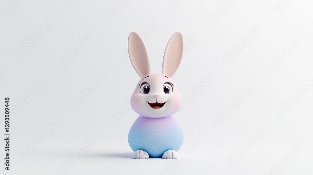 Cheerful rabbit character with bright colors, large ears, and fr Cheerful rabbit character with bright colors, large ears, and fr