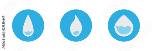 Waterdrop vector icon set.
