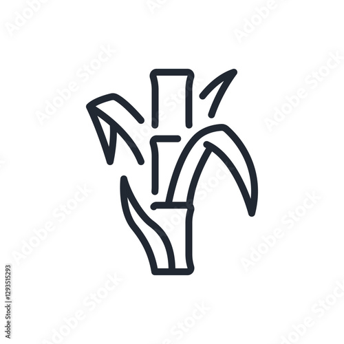 Cane sugar editable stroke outline icon isolated on white background flat vector illustration. Pixel perfect. 64 x 64.