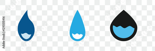 Water drop icon, rain drop icon vector, pure water drop icon, blue droplet icon vector in flat trendy style