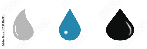 Water drop icon set