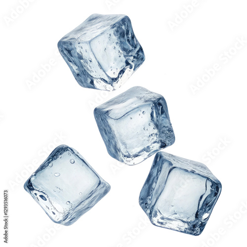 Wallpaper Mural Four flying ice cubes cut out
 Torontodigital.ca