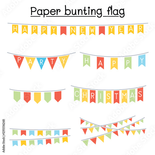 Paper bunting flag vector illustration graphic design