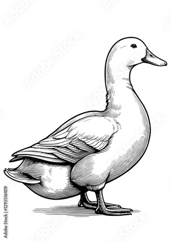 Vector Illustration of a Pekin Duck