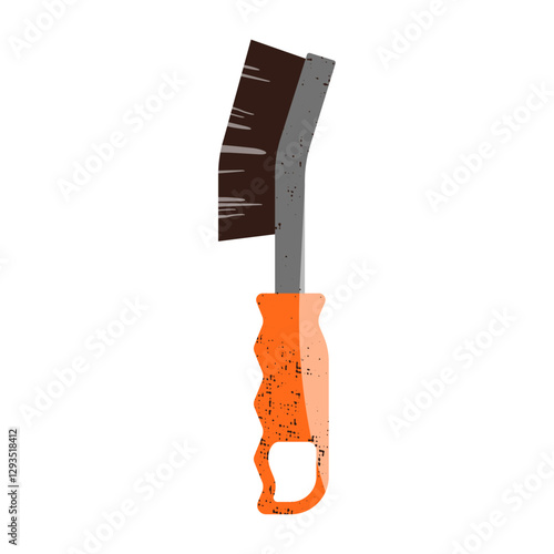 Illustration of a wire brush. Element for use in design projects, workshops, and educational materials.