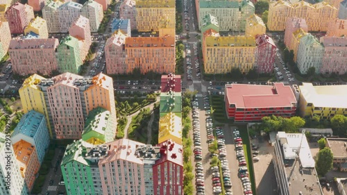 Modern colorful residential buildings in Kyiv, Ukraine