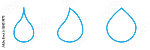 Hand drawn doodle water drop. Water drops icons