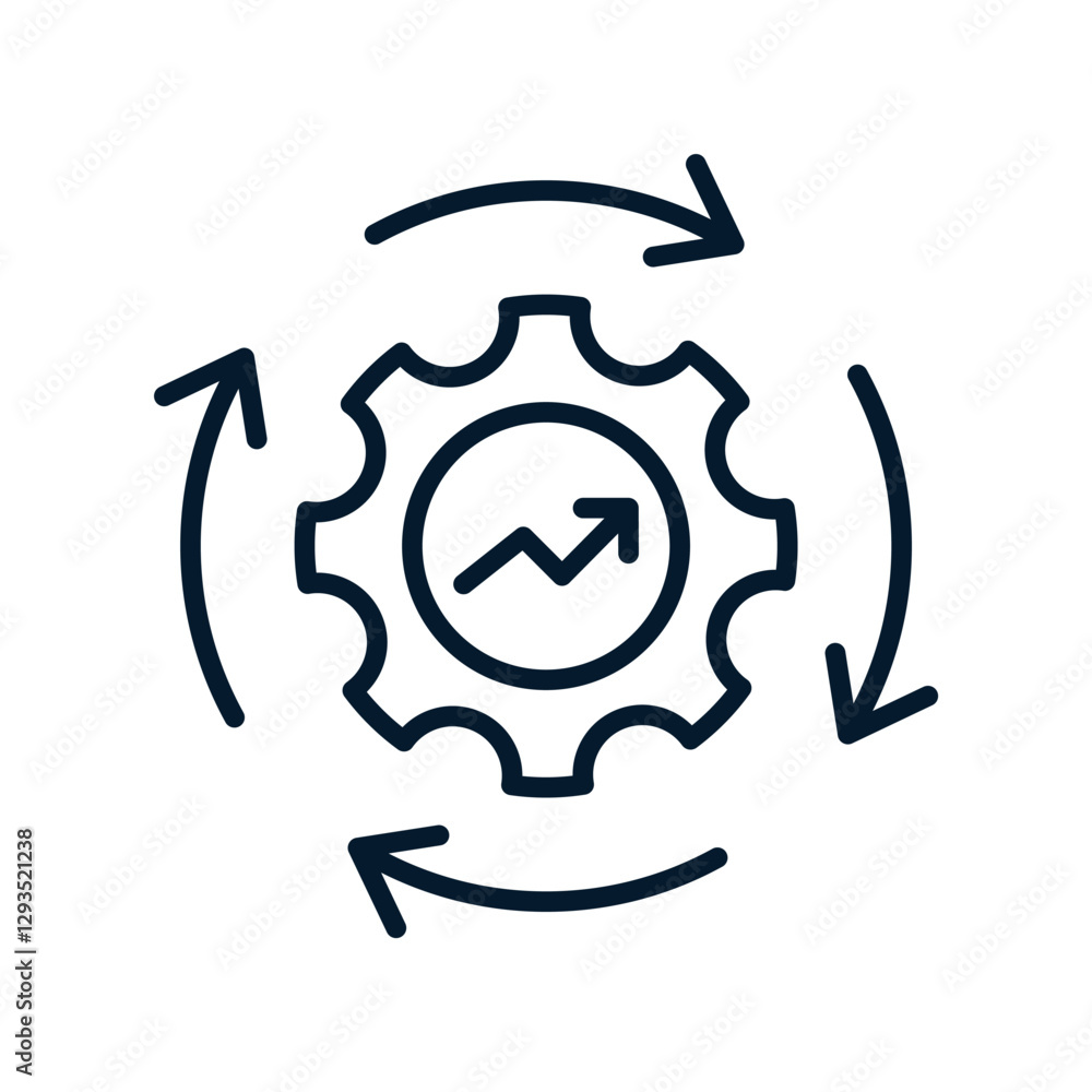 Optimization process concept. Vector linear icon isolated on white background. Optimization process concept. Vector linear icon isolated on white background.