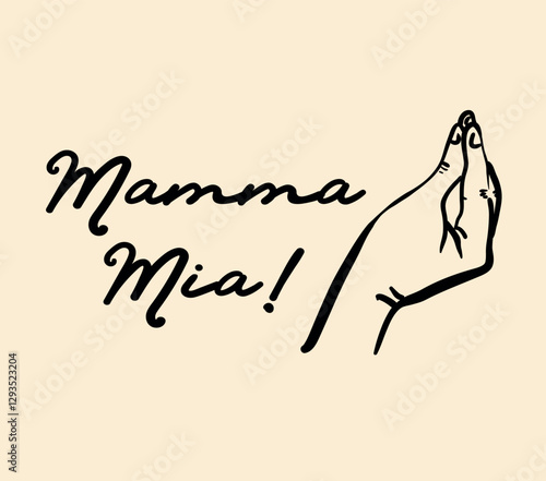Mamma Mia Vector illustration - whimsical style