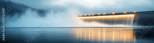 Wallpaper Mural Serene Waterfall at Dusk with Mist and Soft Light Reflections Torontodigital.ca