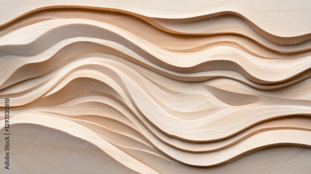 Obraz premium Sandstone beige background with wind-eroded rock texture and layered pattern