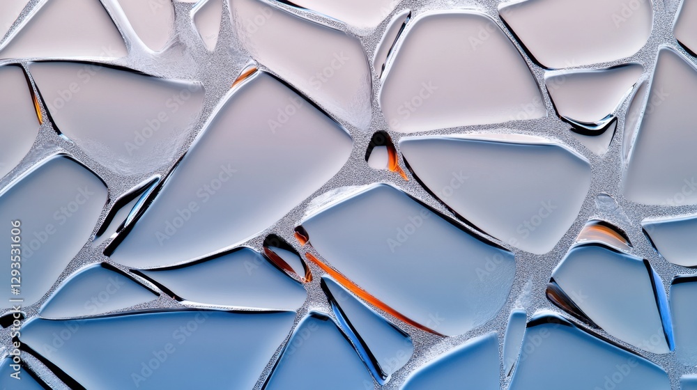 Glacial silver background with frost-kissed glass texture and fractal ice pattern Glacial silver background with frost-kissed glass texture and fractal ice pattern